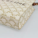 CELINE Triomphe Vertical Cabas Mini Bag Leather 2way Beige Gold Auth mr2709V-10