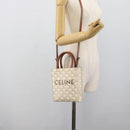 CELINE Triomphe Vertical Cabas Mini Bag Leather 2way Beige Gold Auth mr2709V-21