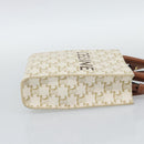 CELINE Triomphe Vertical Cabas Mini Bag Leather 2way Beige Gold Auth mr2709V-4