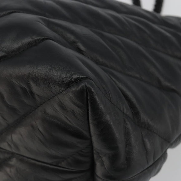 BALENCIAGA Crash Shoulder Bag Leather Black 777856 Auth mr2710V