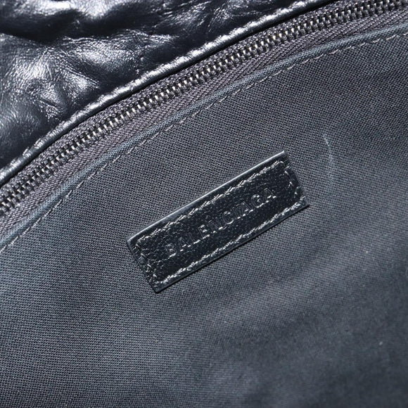 BALENCIAGA Crash Shoulder Bag Leather Black 777856 Auth mr2710V