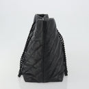 BALENCIAGA Crash Shoulder Bag Leather Black 777856 Auth mr2710V-4