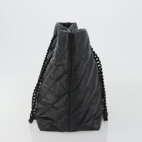 BALENCIAGA Crash Shoulder Bag Leather Black 777856 Auth mr2710V
