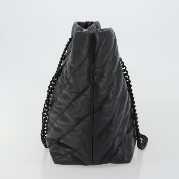 BALENCIAGA Crash Shoulder Bag Leather Black 777856 Auth mr2710V