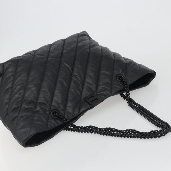 BALENCIAGA Crash Shoulder Bag Leather Black 777856 Auth mr2710V