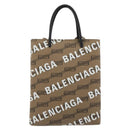 BALENCIAGA Large Shopping Hand Bag Leather 2way Brown Gold 693805 Auth mr2711A-13