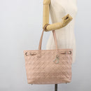 Christian Dior Canage Panarea Tote Bag Coated Canvas Pink Gold Auth mr2712-22