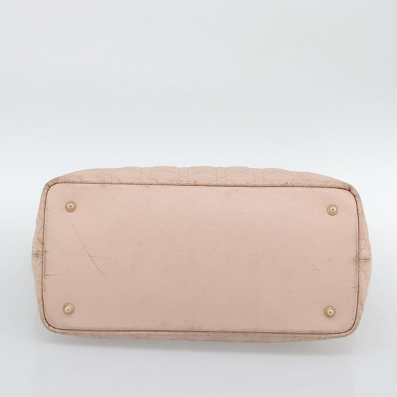 Christian Dior Canage Panarea Tote Bag Coated Canvas Pink Gold Auth mr2712
