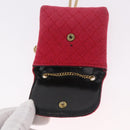 CHANEL Chain Pouch Cotton Pink Gold CC Auth mr2713-16