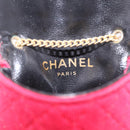 CHANEL Chain Pouch Cotton Pink Gold CC Auth mr2713-18