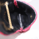 CHANEL Chain Pouch Cotton Pink Gold CC Auth mr2713-19