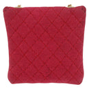 CHANEL Chain Pouch Cotton Pink Gold CC Auth mr2713-3