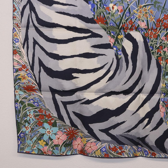 HERMES Carre 70 Scarf ""Tiger"" Silk Red Auth mr2714M