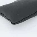 MCM Vicetos Logogram Clutch Bag Leather PVC Black Silver Auth mr2715-11