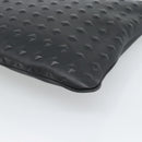 MCM Vicetos Logogram Clutch Bag Leather PVC Black Silver Auth mr2715-12