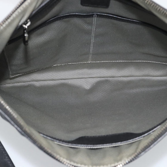 MCM Vicetos Logogram Clutch Bag Leather PVC Black Silver Auth mr2715