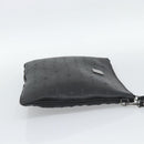 MCM Vicetos Logogram Clutch Bag Leather PVC Black Silver Auth mr2715-5