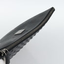 MCM Vicetos Logogram Clutch Bag Leather PVC Black Silver Auth mr2715-6