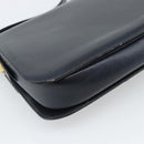 CELINE Shoulder Bag Leather Navy Gold Auth mr2716-13