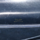 CELINE Shoulder Bag Leather Navy Gold Auth mr2716-15