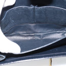 CELINE Shoulder Bag Leather Navy Gold Auth mr2716-16