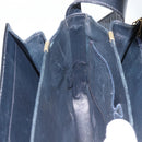 CELINE Shoulder Bag Leather Navy Gold Auth mr2716-18