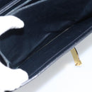CELINE Shoulder Bag Leather Navy Gold Auth mr2716-22
