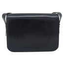CELINE Shoulder Bag Leather Navy Gold Auth mr2716-3
