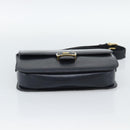 CELINE Shoulder Bag Leather Navy Gold Auth mr2716-9