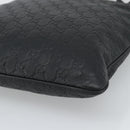 GUCCI GG Canvas Guccissima Shoulder Bag Leather Black Gold 201446 Auth mr2717-10