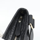 GUCCI GG Canvas Guccissima Shoulder Bag Leather Black Gold 201446 Auth mr2717-14