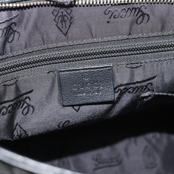 GUCCI GG Canvas Guccissima Shoulder Bag Leather Black Gold 201446 Auth mr2717