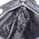 GUCCI GG Canvas Guccissima Shoulder Bag Leather Black Gold 201446 Auth mr2717-17