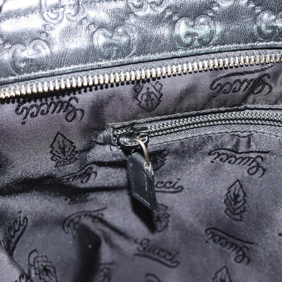 GUCCI GG Canvas Guccissima Shoulder Bag Leather Black Gold 201446 Auth mr2717