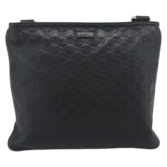 GUCCI GG Canvas Guccissima Shoulder Bag Leather Black Gold 201446 Auth mr2717