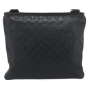 GUCCI GG Canvas Guccissima Shoulder Bag Leather Black Gold 201446 Auth mr2717-3
