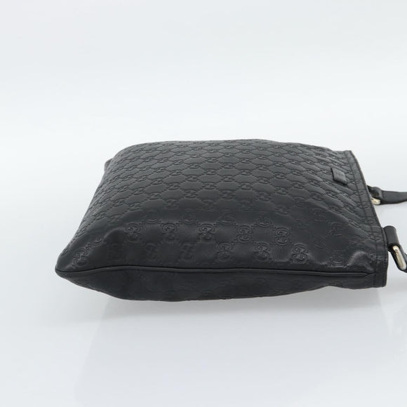 GUCCI GG Canvas Guccissima Shoulder Bag Leather Black Gold 201446 Auth mr2717
