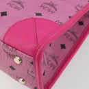 MCM Vicetos Logogram Hand Bag PVC Leather 2way Pink Gold Auth mr2718A-17