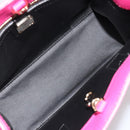 MCM Vicetos Logogram Hand Bag PVC Leather 2way Pink Gold Auth mr2718A-11
