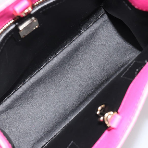 MCM Vicetos Logogram Hand Bag PVC Leather 2way Pink Gold Auth mr2718A