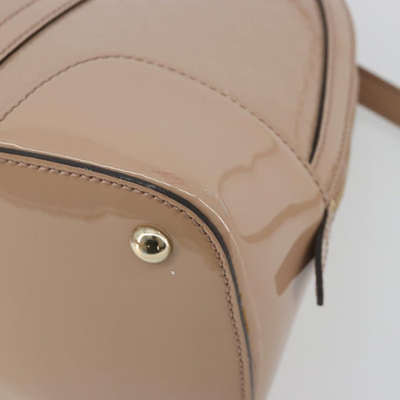 GUCCI Micro GG Canvas Guccissima Bag Patent Leather 2way Pink Beige Auth mr2719