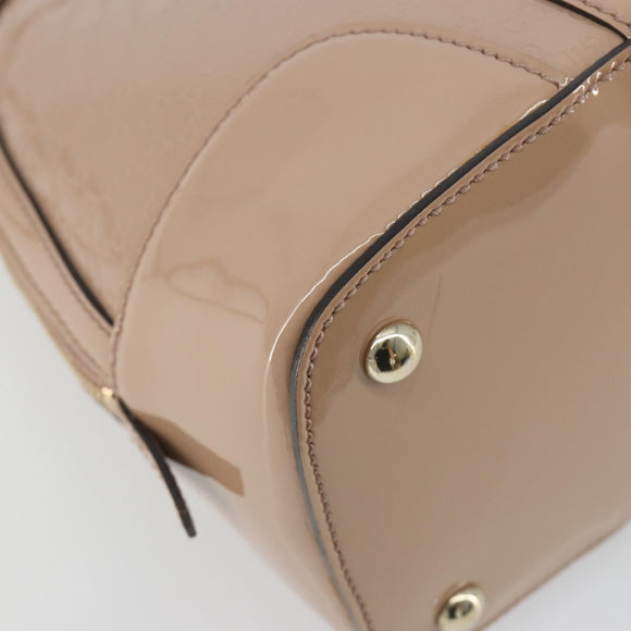 GUCCI Micro GG Canvas Guccissima Bag Patent Leather 2way Pink Beige Auth mr2719