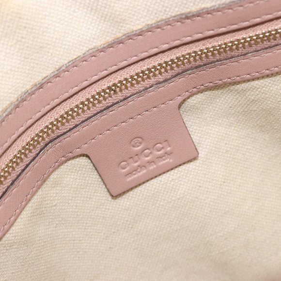 GUCCI Micro GG Canvas Guccissima Bag Patent Leather 2way Pink Beige Auth mr2719