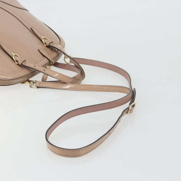 GUCCI Micro GG Canvas Guccissima Bag Patent Leather 2way Pink Beige Auth mr2719