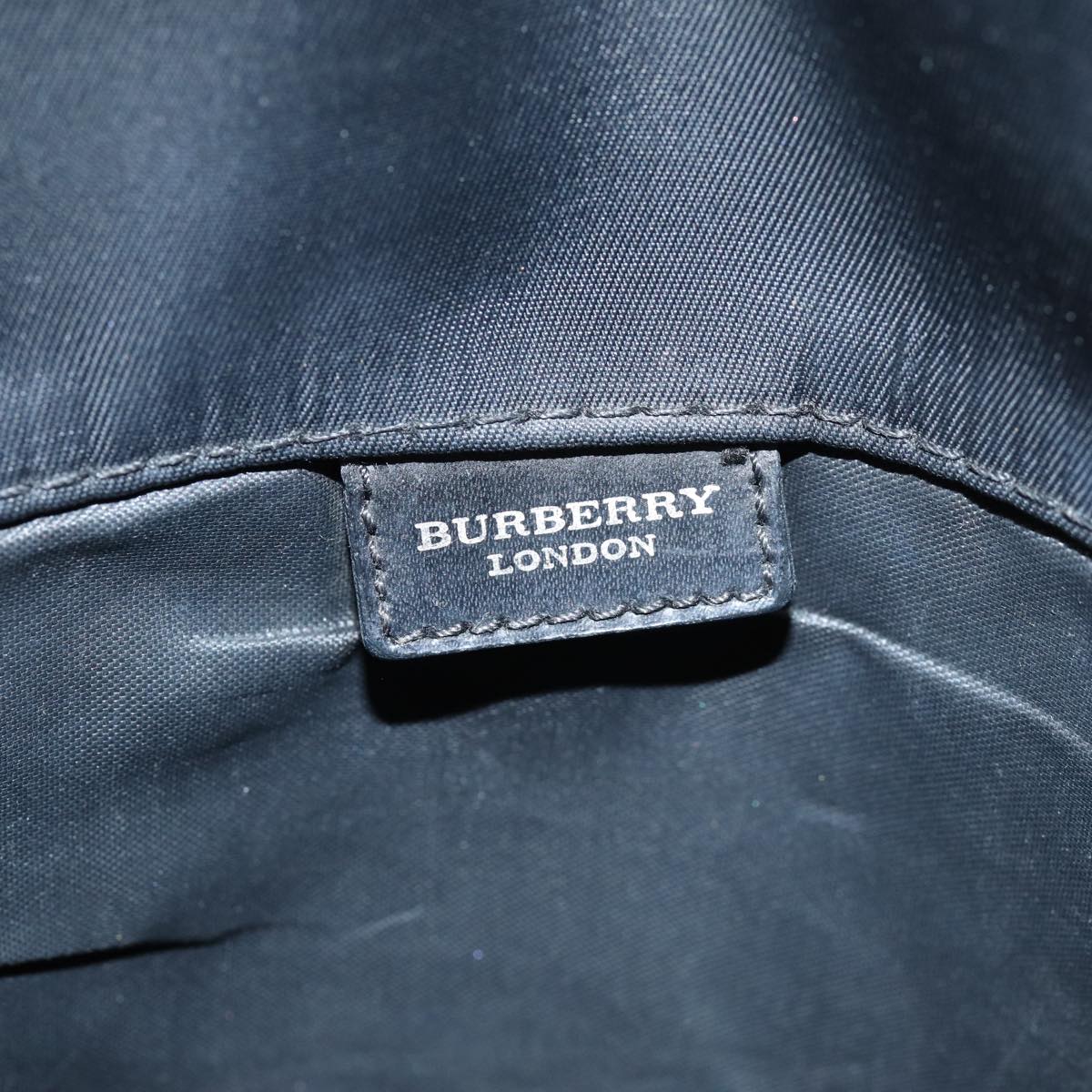 BURBERRY Nova Check Shoulder Bag Nylon Beige Black Auth mr272