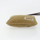 FENDI Shoulder Bag Corduroy Beige Silver Auth mr2721-5