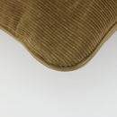 FENDI Shoulder Bag Corduroy Beige Silver Auth mr2721-16