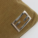 FENDI Shoulder Bag Corduroy Beige Silver Auth mr2721-20