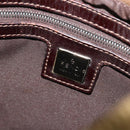 FENDI Shoulder Bag Corduroy Beige Silver Auth mr2721-21