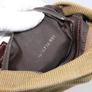 FENDI Shoulder Bag Corduroy Beige Silver Auth mr2721-12